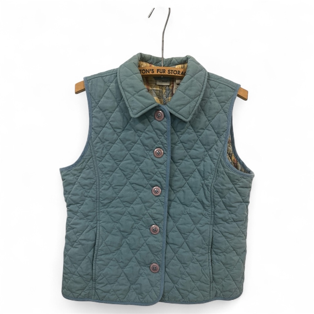 L.l Bean Vintage Quilted Women's Vest - Blue (flaw)
